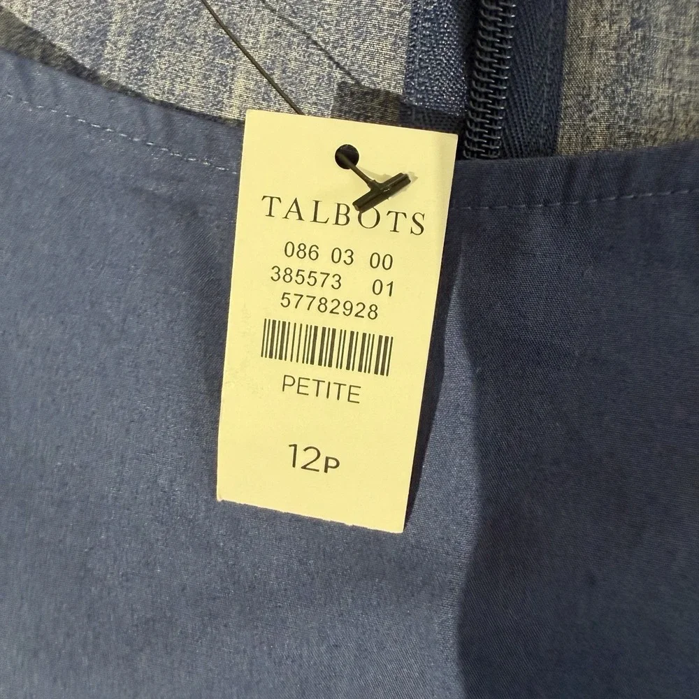 Talbots Modern Poplin Dress - Bold Floral Blue Size 12 Petite